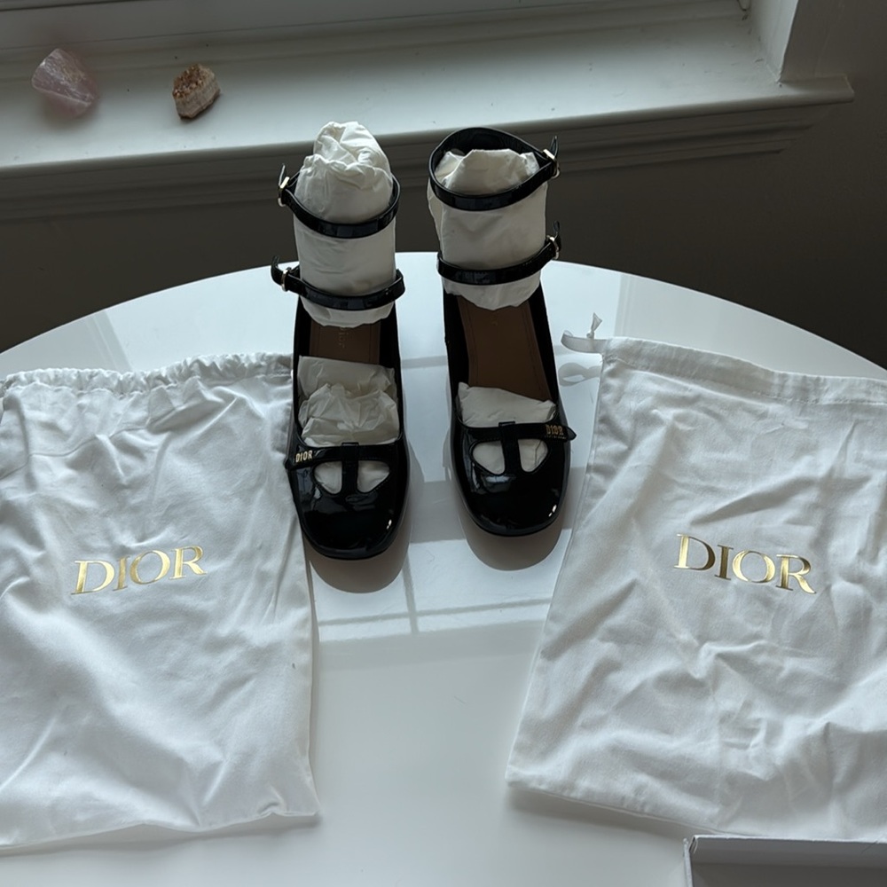 Dior Aime Patent Calfskin Ballet Pump 36.5 Black